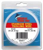 AFW - Tooth Proof Stainless Steel Single Strand Leader Wire - Bright - 1/4  Pound Coil 